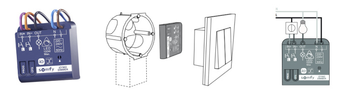 Somfy 1822663 IZYMO Zdalny sterownik do oświetleniaz funkcją ściemniania LED